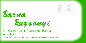 barna ruzsonyi business card